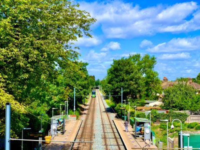 Morden Road tram high westbound