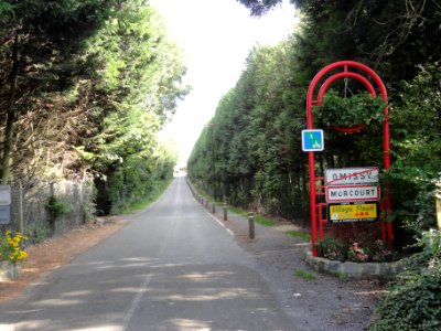 Morcourt (Aisne) city limit sign