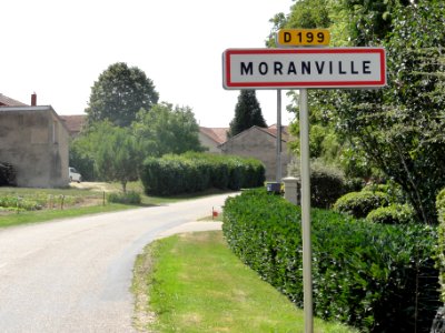 Moranville (Meuse) city limit sign