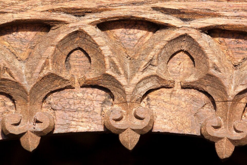 Wood building wood carving