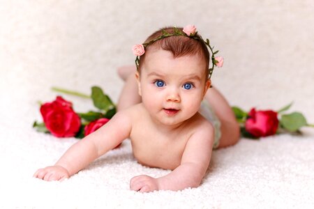 Baby roses girl photo