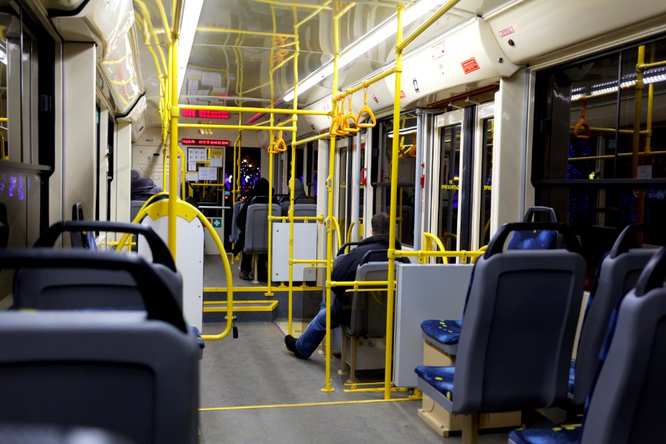 Moscow, KTM-23 tram interior, January 2014