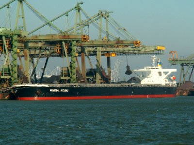 Mineral Kyushu (IMO 9346366, Callsign 3EDS5, MMSI 371705000), Mississippi harbour, Port of Rotterdam, Holland 25-Feb-2006