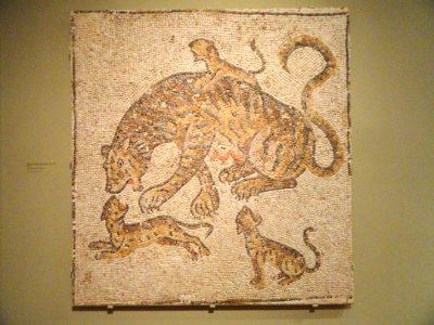 Mosaic of Tigress and Cubs, AD 300-400, Roman, Eastern Empire - Cleveland Museum of Art - DSC08275