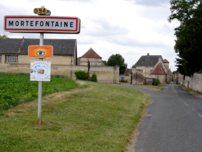 Mortefontaine (Aisne) city limit sign