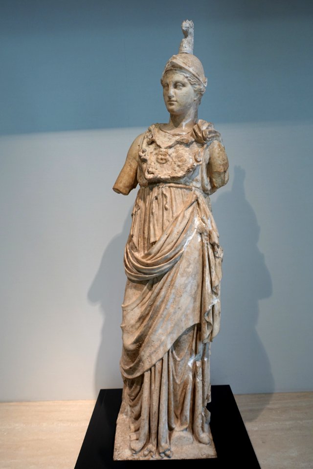 Minerva, excavated from suburbs of Rome, Hellenistic period, c. 100 BC, gilt marble - Matsuoka Museum of Art - Tokyo, Japan - DSC06970