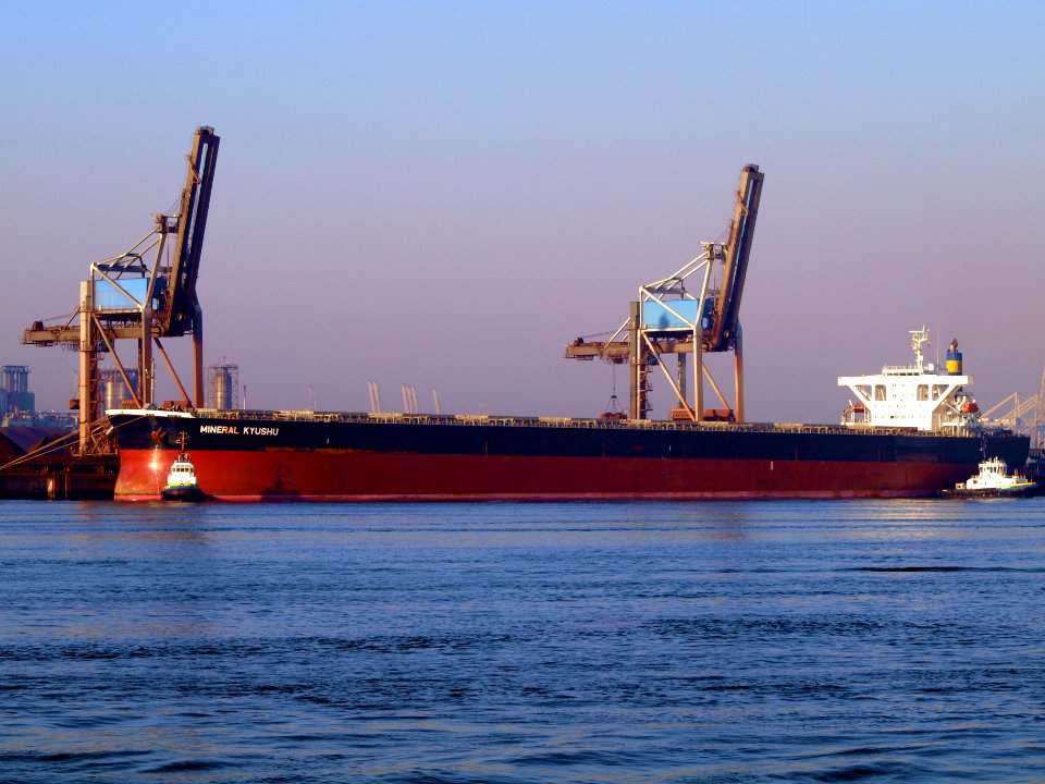 Mineral Kyushu (IMO 9346366, Callsign 3EDS5, MMSI 371705000), at sunrise, Port of Rotterdam