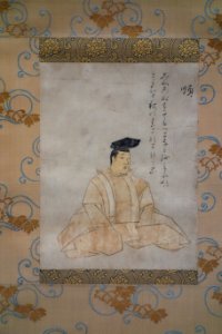 Minamoto no Shitago from teh Thirty-six Immortal Poets, Narikane Version, Kamakura period, 13th century, detached segment, color on paper - Tokyo National Museum - DSC05807