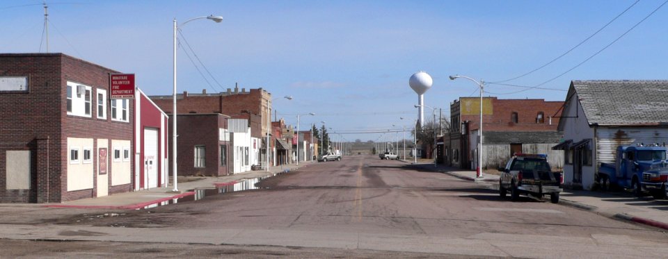 Minatare, Nebraska Main Street from S 1