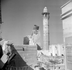 Minaret van een moskee, vermoedelijk in Jaffa, Bestanddeelnr 255-0071