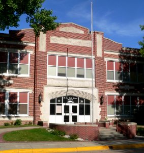 Minden, Nebraska high school center from E 1
