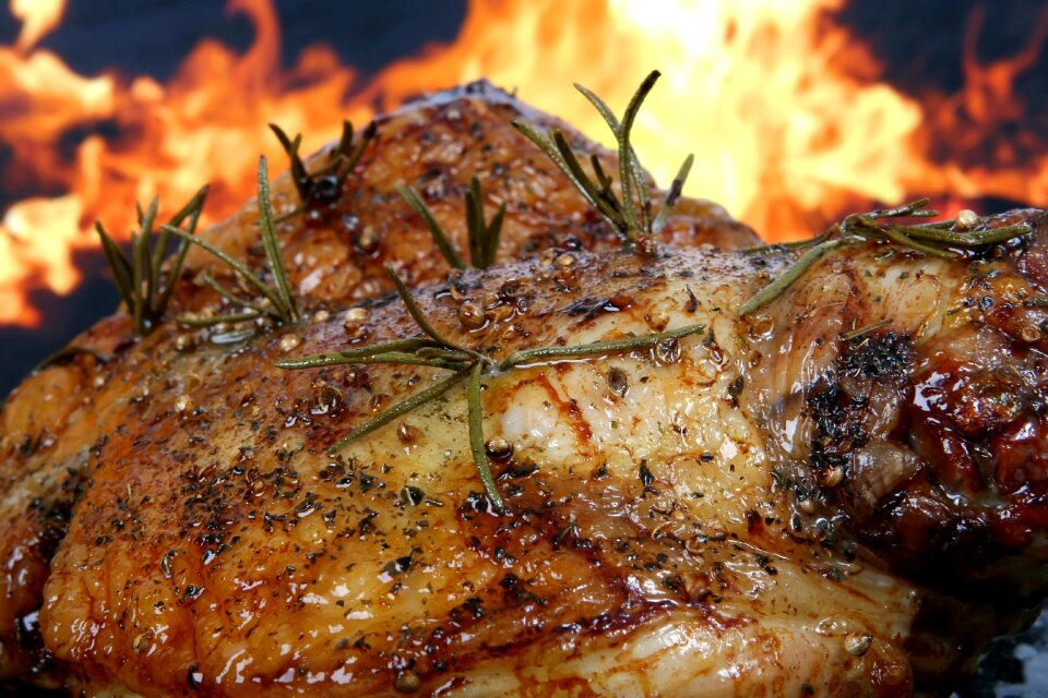 Beef charbroiled fire