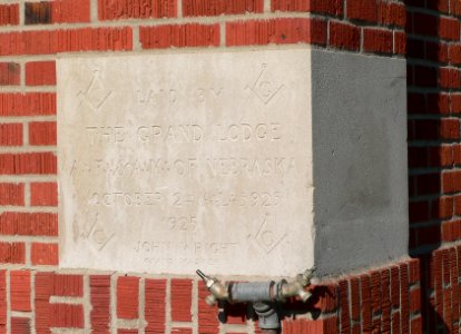 Minden, Nebraska elementary school cornerstone