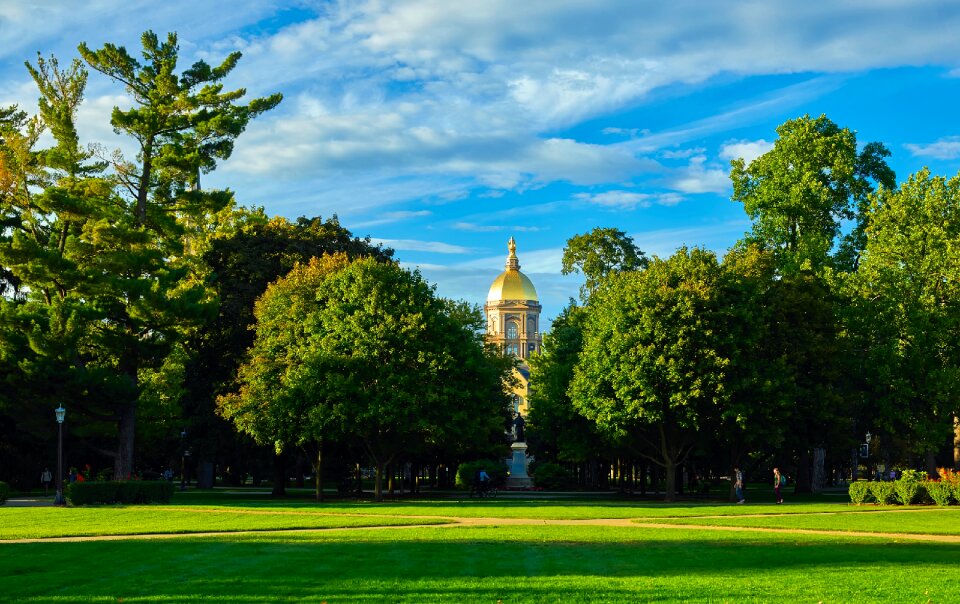 Landscape building golden dome
