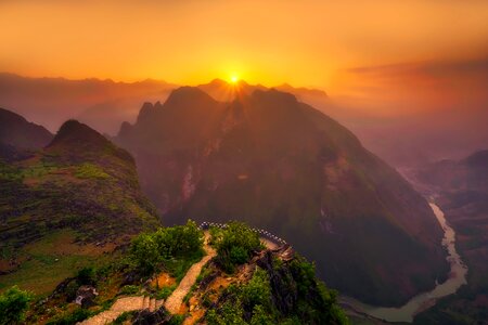 Landscape sunset dusk