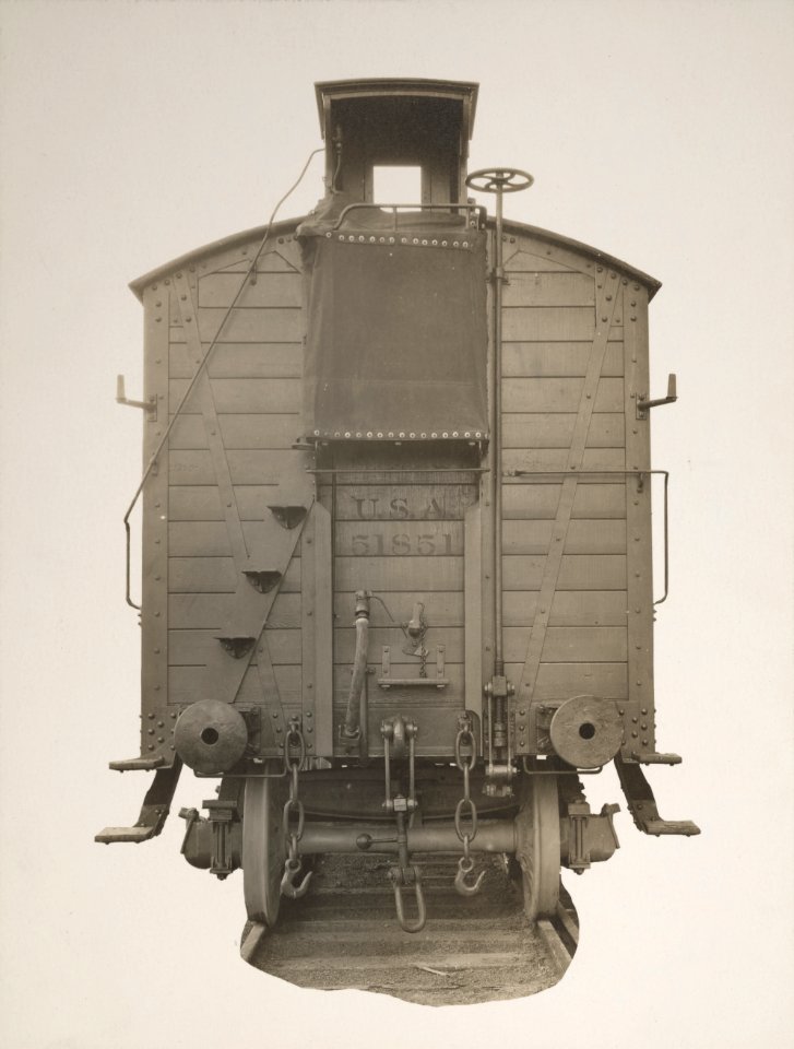 Military Administration - Transportation - Rail - Construction - 30-TON BOX CAR WITH CAB. Built for the U.S. Government by the American Car and Foundry Company, Detroit, Michigan - NARA - 45502087 (cropped)