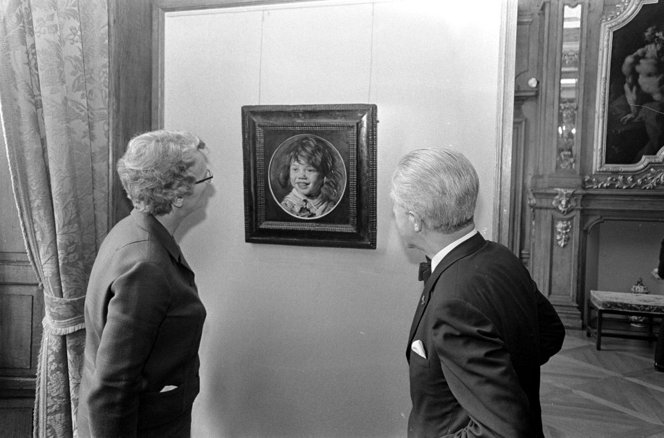 Minister Klompe schilderij Lachende jongen van Frans Hals aan Haags Mauritshui, Bestanddeelnr 921-5015