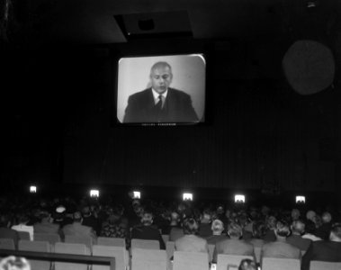 Minister Den Uyl opende Firato 1965 vanuit Den Haag vi TV, Bestanddeelnr 918-1981