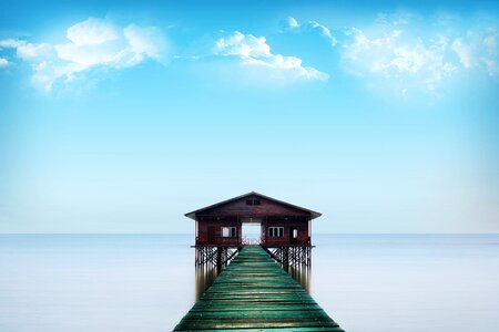 Bridge floating pontooon landscape