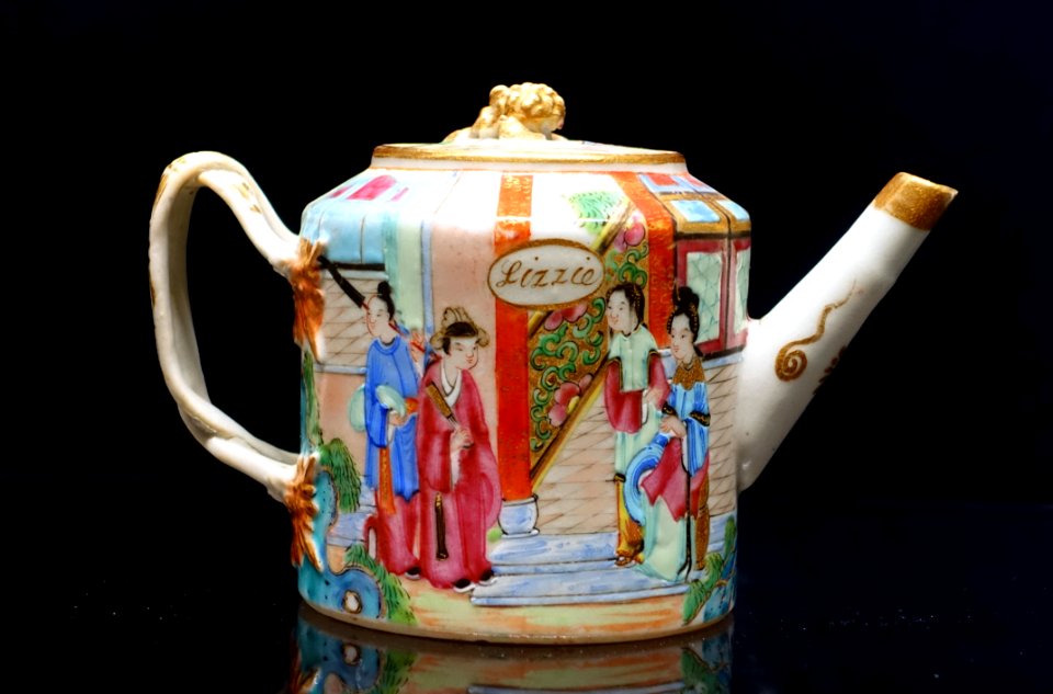 Miniature teapot inscribed Lizzie, Jingdezhen, China, 1865-1870 AD, porcelain - Peabody Essex Museum - Salem, MA - DSC05187