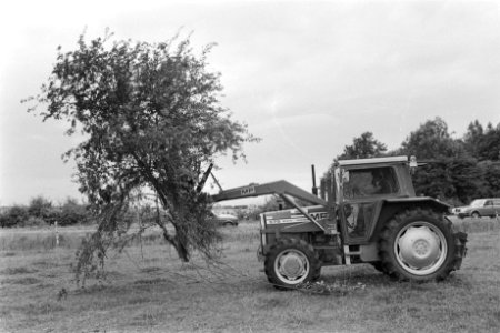 Minister De Koning bezoekt fruittelers in Zeeland i.v.m. perevuur (bacterievuu, Bestanddeelnr 932-2583