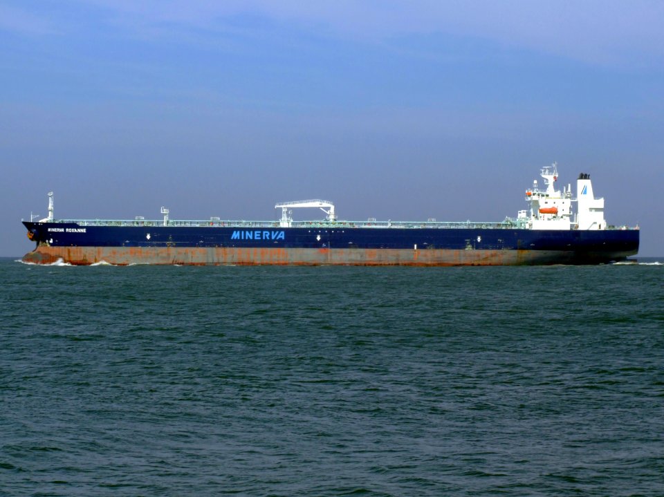 Minerva Roxanne p7 leaving Port of Rotterdam, Holland 19-Apr-2007