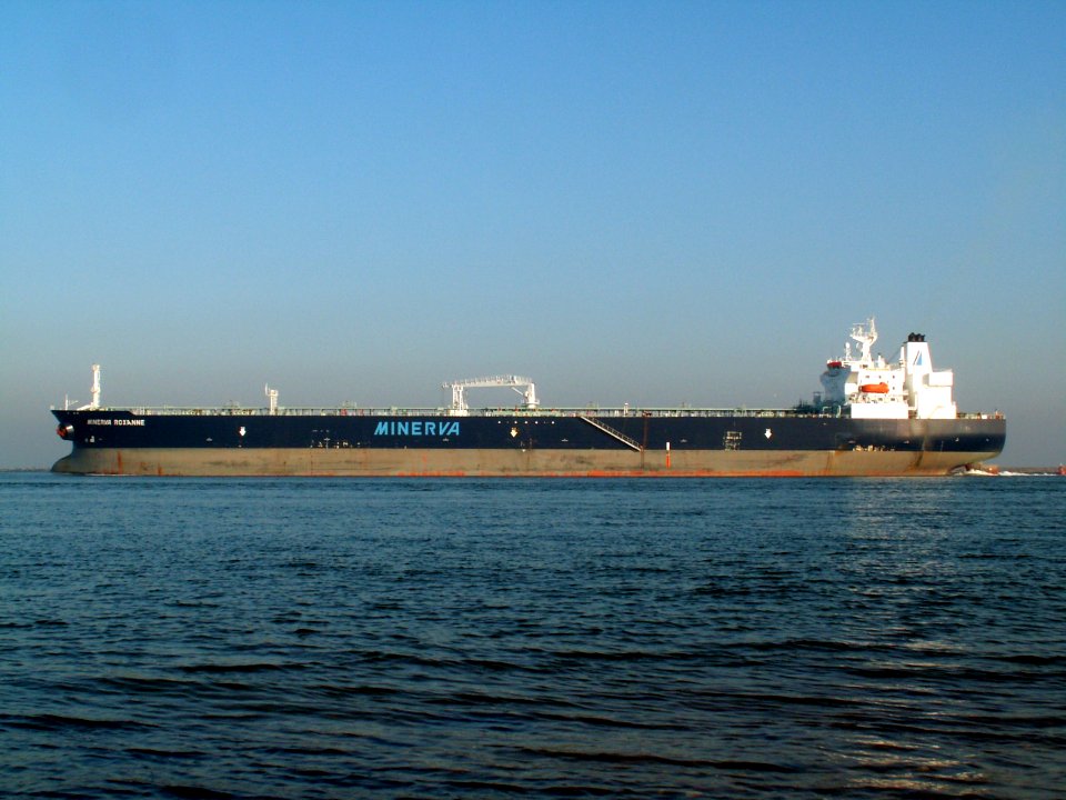 Minerva Roxanne p2a leaving Port of Rotterdam, Holland 09-Jan-2006