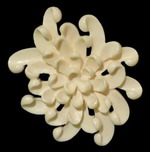 Ming's ivory and sterling silver chrysanthemum brooch, Honolulu Museum of Art