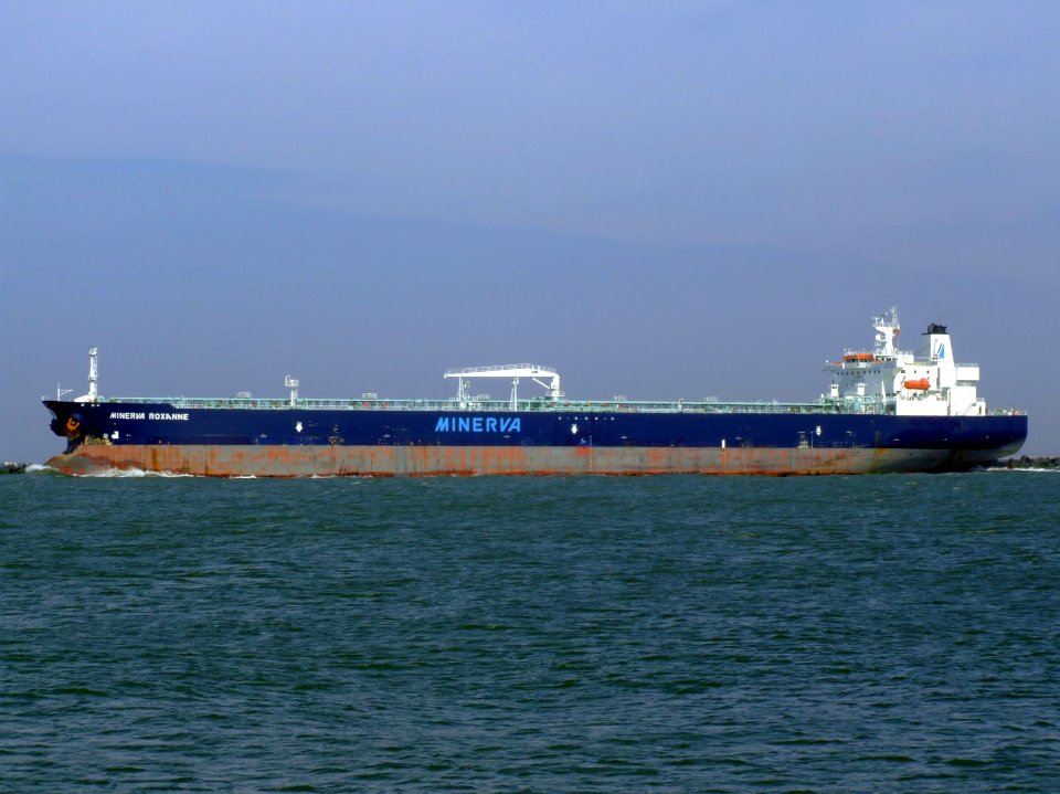 Minerva Roxanne p6 leaving Port of Rotterdam, Holland 19-Apr-2007
