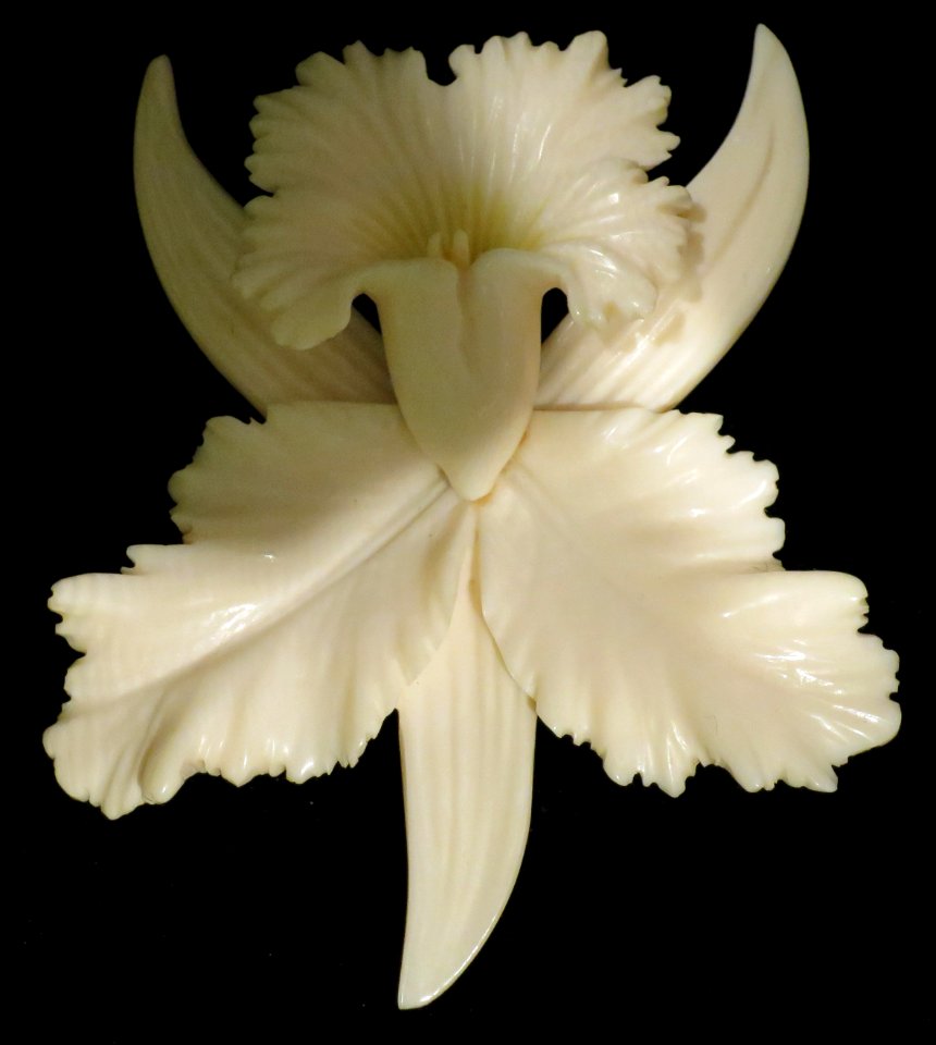 Ming's ivory orchid pin