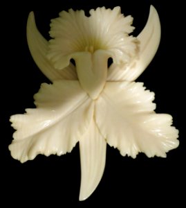 Ming's ivory orchid pin