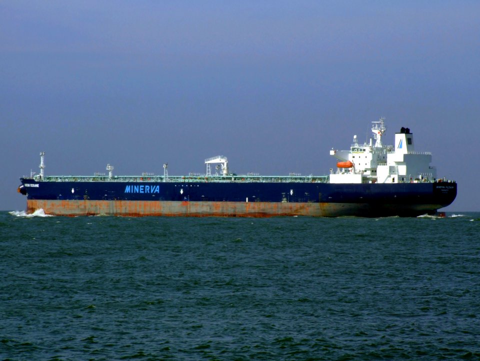 Minerva Roxanne p8 leaving Port of Rotterdam, Holland 19-Apr-2007