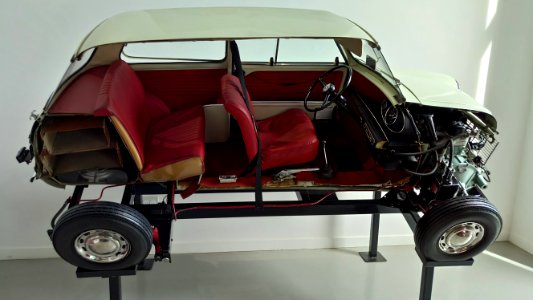Mini cutaway display at Haynes International Museum in Sparkford