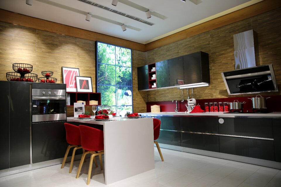 Indoor sample room kitchen