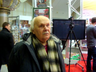 Mihas Kanstancinavich Mickievich - on a book exhibition in Minsk city - 12 February 2015 AD - 2