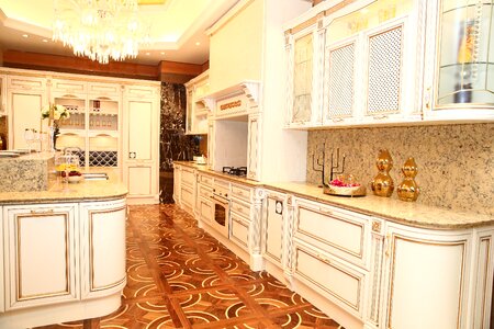 Indoor sample room kitchen