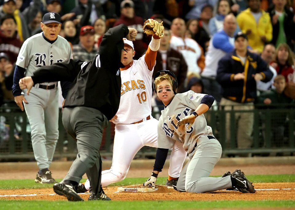 Baseball coach play at third third base