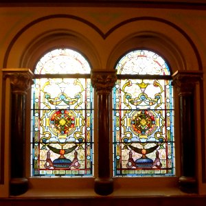 Middle Street Synagogue, Brighton (May 2013) - Stained Glass Windows on East Side (1)