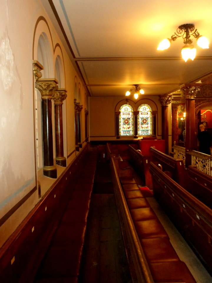 Middle Street Synagogue, Brighton (May 2013) - View along East Wall (Southwards)