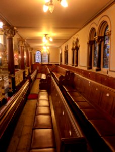 Middle Street Synagogue, Brighton (May 2013) - View along East Wall (Northwards)
