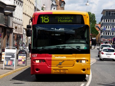 Midttrafik Volvo bus Line 18 bus no 637, Århus