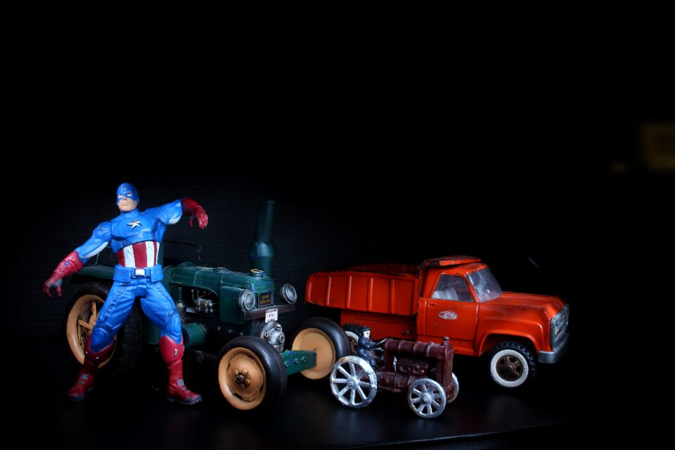 Red truck toys black truck