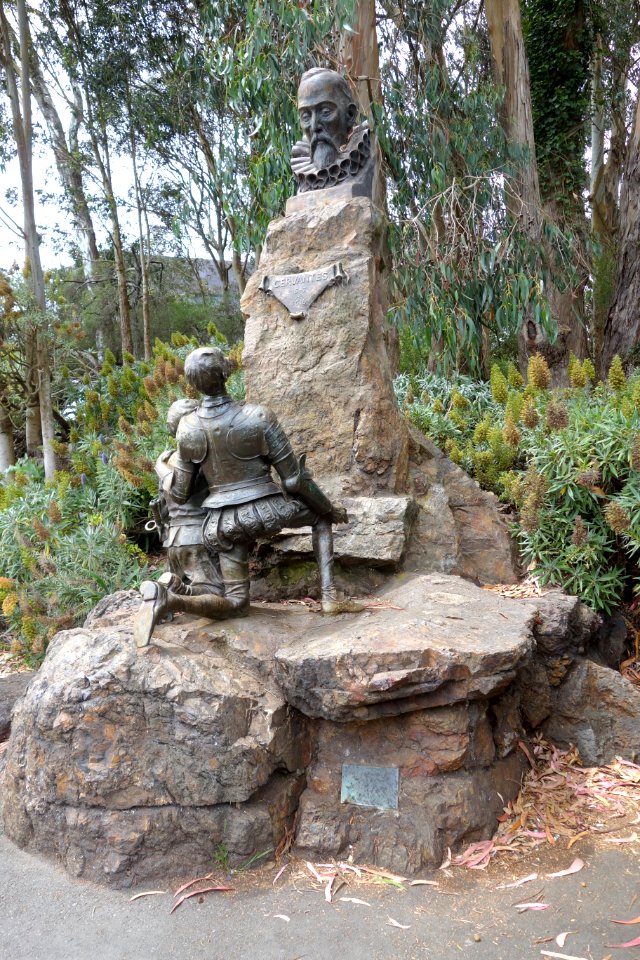 Miguel de Cervantes Memorial by Jo Mora, presented to city on Sept 3, 1916 - Golden Gate Park, San Francisco, CA - DSC03250