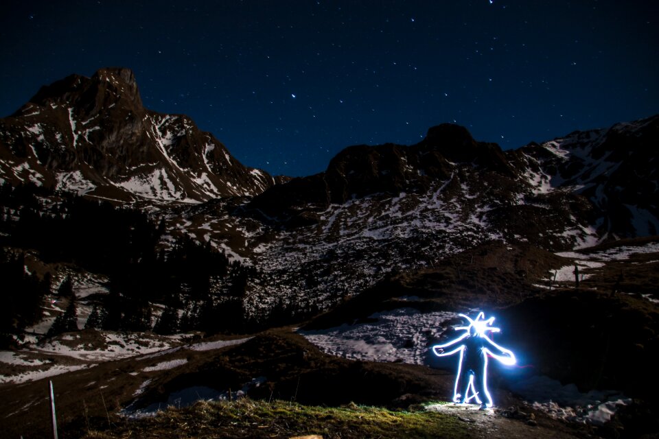 Star mountains long exposure photo