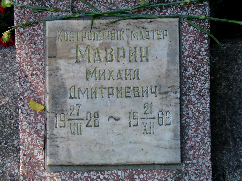 Mihail D. Mavrin plaque