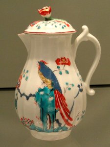 Milk Jug, c. 1765-1770, Worcester factory, soft-paste porcelain with overglaze enamels - Gardiner Museum, Toronto - DSC00664 photo