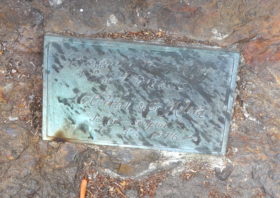 Miguel de Cervantes Memorial plaque by Jo Mora, presented to city on Sept 3, 1916 - Golden Gate Park, San Francisco, CA - DSC03251