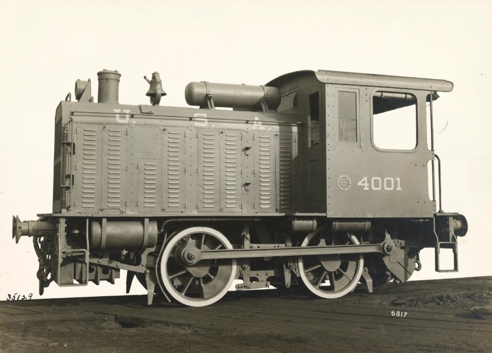 Military Administration - Transportation - Rail - STANDARD GAUGE 125 H.P. GASOLINE LOCOMOTIVE FOR U.S. FORCES OVERSEAS - NARA - 45501798 (cropped)