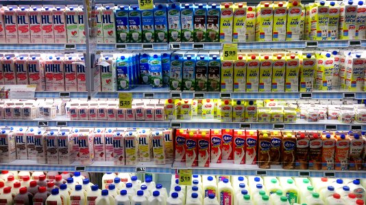 Milk at supermarket