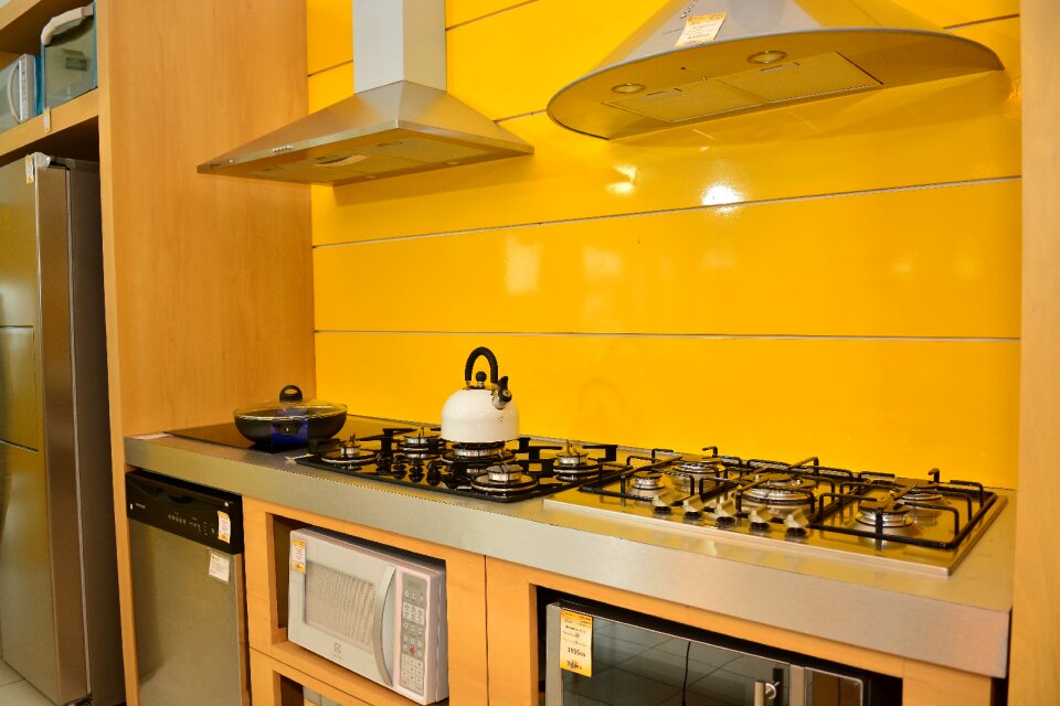 Kitchen burner yellow